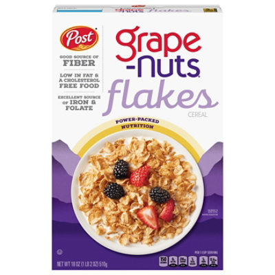 Post Grape-Nuts Flakes Low Fat Fiber Kosher Breakfast Cereal - 18 Oz - Image 2