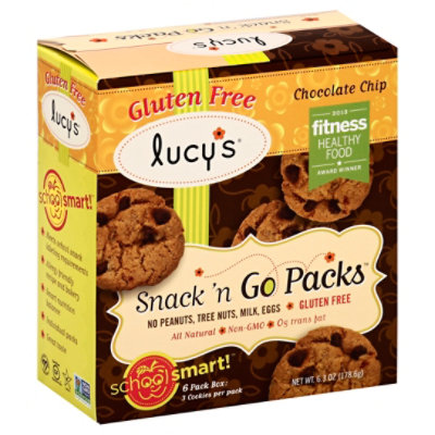 Lucys Cookies Gluten Free Chocolate Chip Snack N Go Packs School Smart 6 Packs 6 3 Oz Safeway