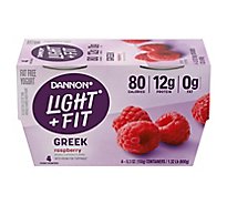 Dannon Light + Fit Raspberry Non Fat Gluten Free Greek Yogurt - 4-5.3 Oz