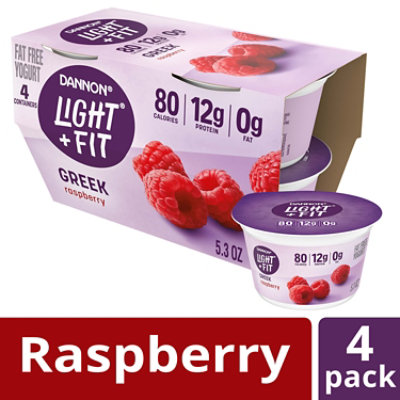 Dannon Light + Fit Raspberry Non Fat Gluten Free Greek Yogurt - 4-5.3 Oz