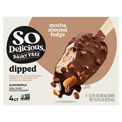 So Delicious Dairy Free Dipped Mocha Almond Fudge Almond Milk Frozen Dessert Bar - 4-1 Ml - Image 2