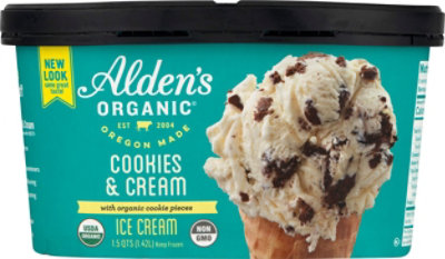 Alden's Organic Cookies & Cream Ice Cream - 1.5 Quarts - Image 2