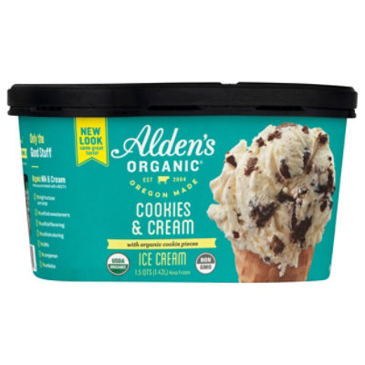 Alden's Organic Cookies & Cream Ice Cream - 1.5 Quarts - Image 1