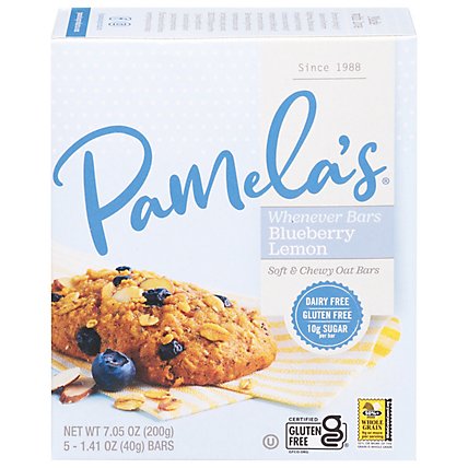 Pamelas Whenever Bars Oat Blueberry Lemon Gluten Free - 5-1.41 Oz - Image 2