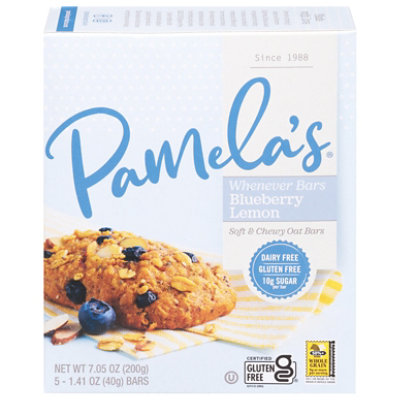 Pamelas Whenever Bars Oat Blueberry Lemon Gluten Free - 5-1.41 Oz