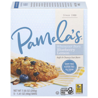 Pamelas Whenever Bars Oat Blueberry Lemon Gluten Free - 5-1.41 Oz - Image 1