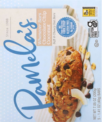 Pamelas Whenever Bars Oat Chocolate Chip Coconut Gluten Free - 5-1.41 Oz - Image 6