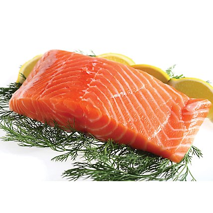 Seafood Service Counter Fish Salmon Atlantic Fillet Farm Raised Color Added Value Pack - 1.5 LB - Image 1