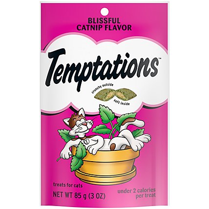 Temptations Classic Crunchy And Soft Blissful Catnip Flavor Cat Treats Pouch - 3 Oz - Image 1