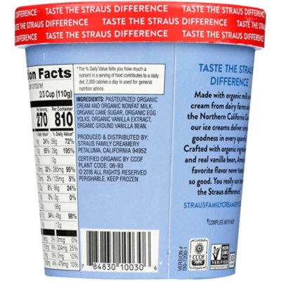 Straus Family Creamery Vanilla Bean Organic - 1 Pint - Image 5
