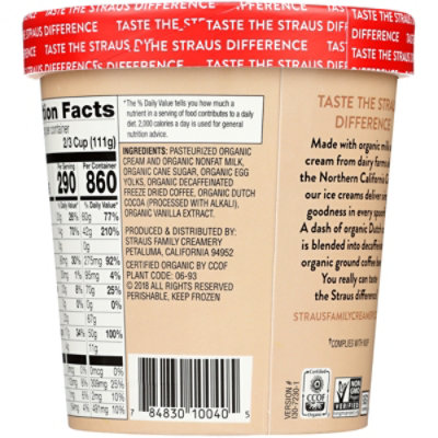 Straus Family Creamery Coffee Ice Cream - 1 Pint - Image 6