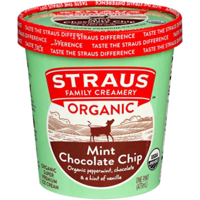 Straus Family Creamery Mint Chocolate Chip Ice Cream - 1 Pint - Image 3