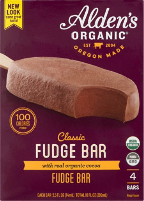 Aldens Organic Classic Fudge Bar - 4-2.5 Fl. Oz. - Image 2