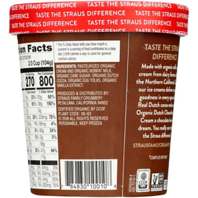 Straus Family Creamery Dutch Chocolate Ice Cream Organic - 1 Pint - Image 6