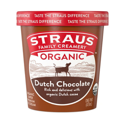 Straus Family Creamery Dutch Chocolate Ice Cream Organic - 1 Pint