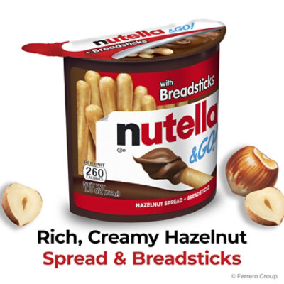 Nutella & GO! Hazelnut and Cocoa Spread with Breadsticks Snack Cup - 1.8 Oz - Image 2