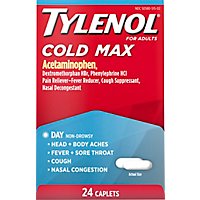 TYLENOL Pain Reliever/Fever Reducer Caplets Cold Multi-Symptom Daytime For Adults - 24 Count - Image 2