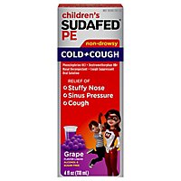 Sudafed PE Childrens Cold & Cough Liquid Grape Flavor - 4 Fl. Oz. - Image 1