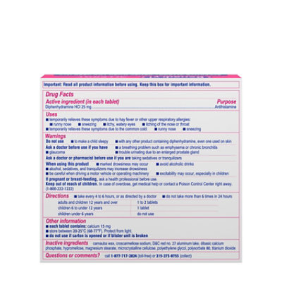 Benadryl Allergy Tablets 25mg Ultratabs - 48 Count - Image 5