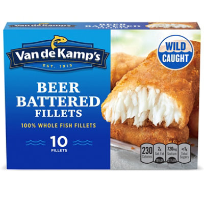 Van de Kamp's 100 % Real Beer Battered Frozen Whole Fish Fillets  -10-19.1 Oz