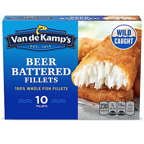 Van de Kamps Fillets Fish Beer Battered 10 Count - 19.1 Oz