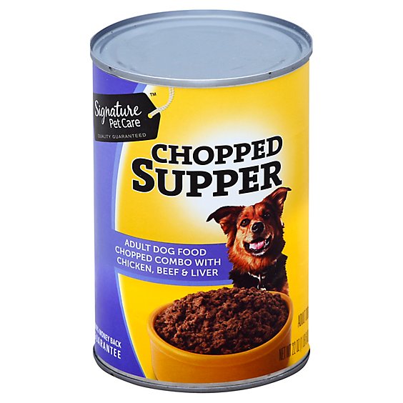 Signature Pet Care Dog Food Chopped Supper Adult Chopped Combo With Chicken Beef & Liver - 22 Oz