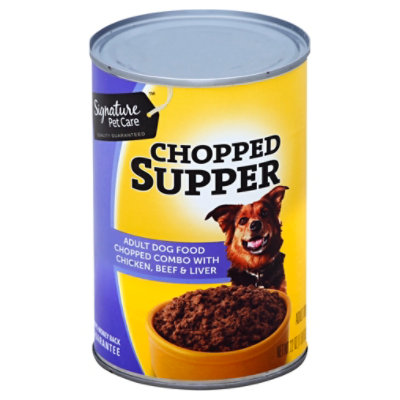 Signature Pet Care Dog Food Chopped Supper Adult Chopped Combo With Chicken Beef & Liver - 22 Oz