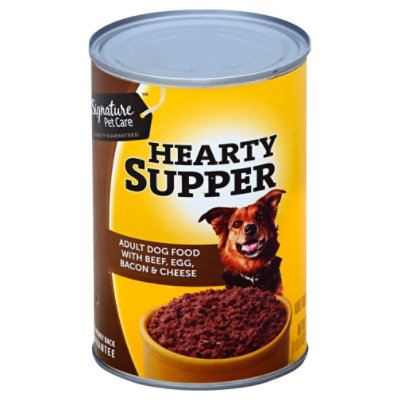 Signature Pet Care Dog Food Hearty Supper Adult With Beef Egg Bacon & Cheese Can - 22 Oz - Image 1