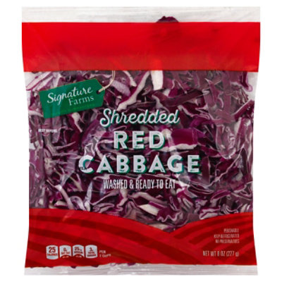 Signature Farms Cabbage Red Shredded - 8 Oz