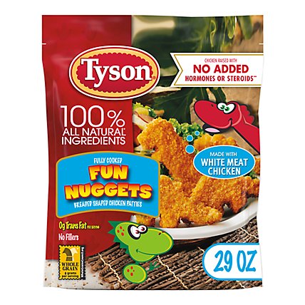 Tyson Fully Cooked Whole Grain Breaded Frozen Chicken Fun Nuggets - 29 Oz - Image 2