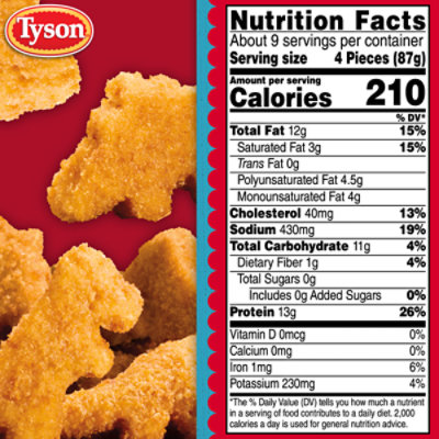 Tyson Fully Cooked Whole Grain Breaded Frozen Chicken Fun Nuggets - 29 Oz - Image 3