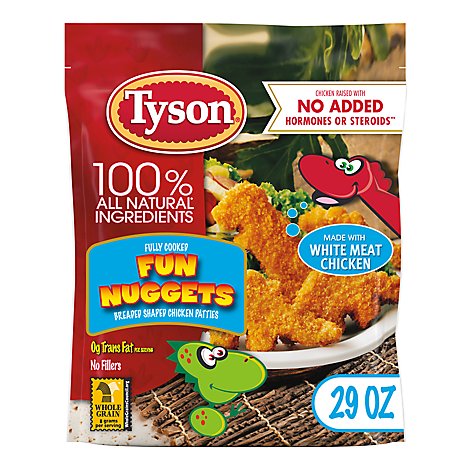 Tyson Fully Cooked Whole Grain Breaded Frozen Chicken Fun Nuggets - 29 Oz