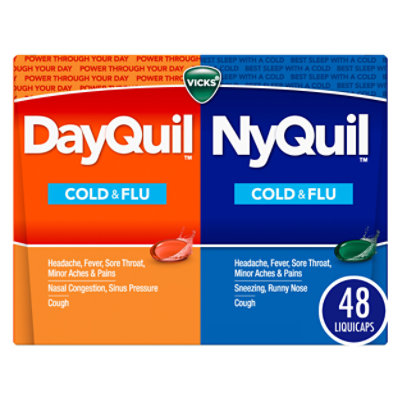 Vicks DayQuil NyQuil Combo Cold & Flu Medicine Liquicaps - 48 Count - Image 1