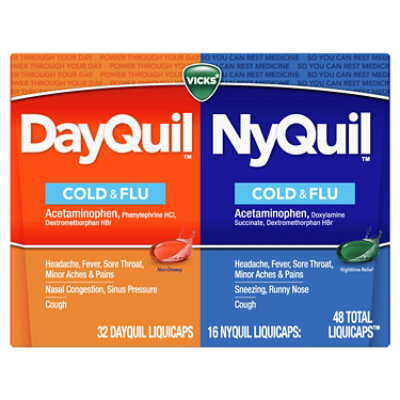 Vicks DayQuil NyQuil Combo Cold & Flu Medicine Liquicaps - 48 Count - Image 7