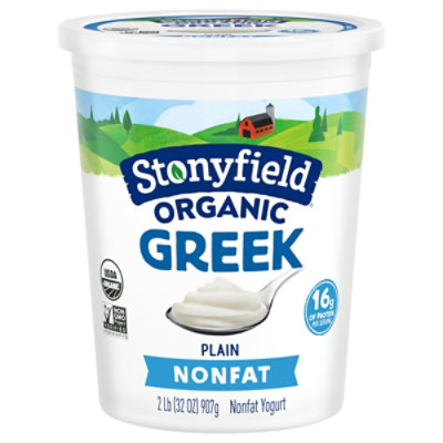 Stonyfield Organic Greek Nonfat Yogurt Plain - 32 Oz - Image 3