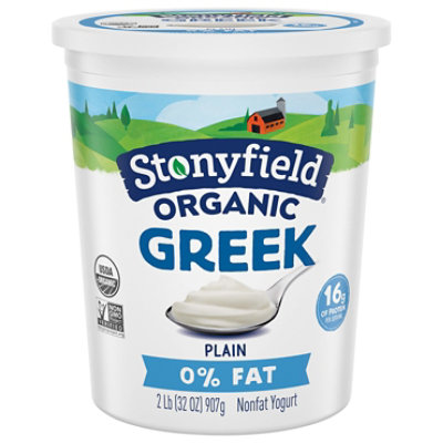 Stonyfield Organic Greek Nonfat Yogurt Plain - 32 Oz - Image 1