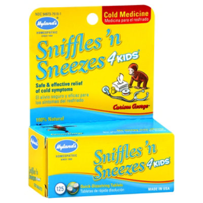 Hylands Sniffles N Sneezes 4 Kids - 125 Count