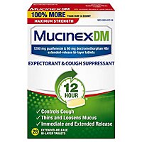 Mucinex DM Expectorant & Cough Suppressant Maximum Strength 12 Hours Relief Tablets - 28 Count - Image 2