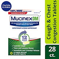 Mucinex DM Expectorant & Cough Suppressant Maximum Strength 12 Hours Relief Tablets - 28 Count - Image 1