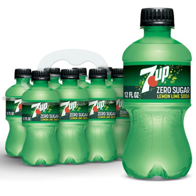 7UP Zero Sugar Lemon Lime Soda Bottles Multipack - 8-12 Fl