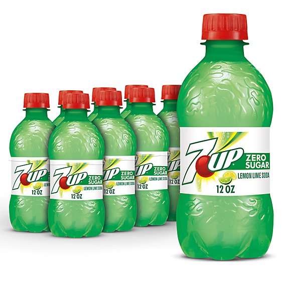 7UP Zero Sugar Lemon Lime Soda Bottles Multipack - 8-12 Fl. Oz.