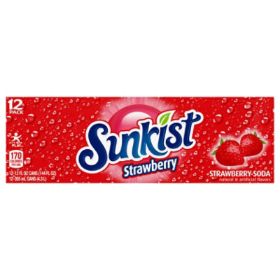 Sunkist Strawberry Soda In Cans - 12-12 Fl. Oz. - Image 3