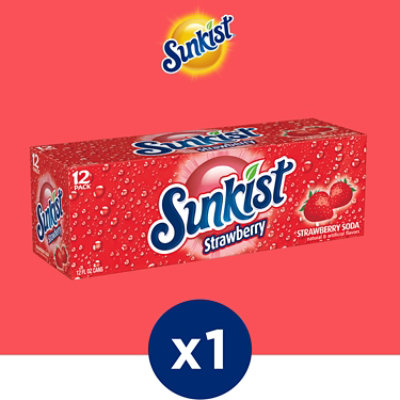 Sunkist Strawberry Soda In Cans - 12-12 Fl. Oz. - Image 3