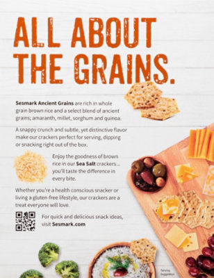 Sesmark Ancient Grains Sea Salt Snack Crackers Gluten Free - 3.5 Oz - Image 6