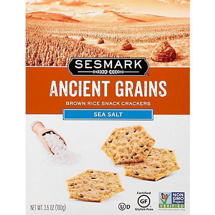 Sesmark Ancient Grains Sea Salt Snack Crackers Gluten Free - 3.5 Oz - Image 2