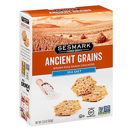 Sesmark Ancient Grains Sea Salt Snack Crackers Gluten Free - 3.5 Oz - Image 1