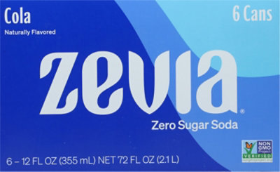 Zevia Zero Sugar Cola Soda - 6-12 Fl. Oz. - Image 5