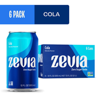 Zevia Zero Sugar Cola Soda - 6-12 Fl. Oz. - Image 1