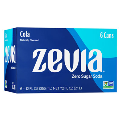 Zevia Zero Sugar Cola Soda - 6-12 Fl. Oz. - Image 1