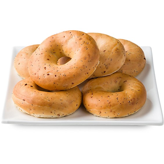 Bakery Bagels Poppy Seed - 6 Count